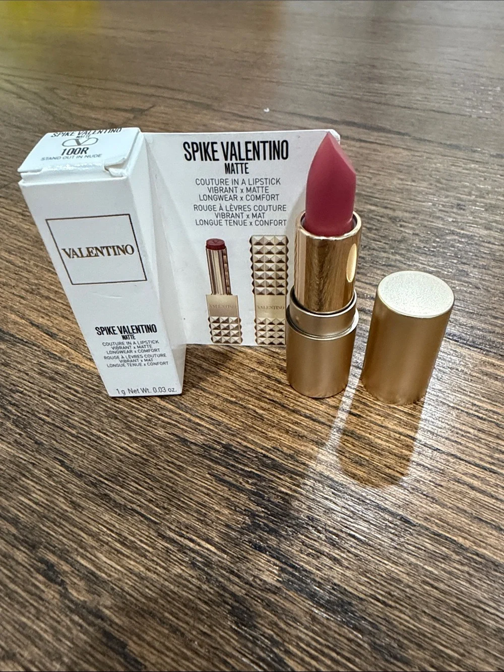 Valentino Spike Matte Lipstick - 100R Stand out in Nude travel size